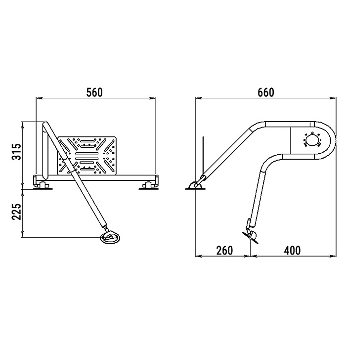 Стойка рулевая с креплением на баллон надувной лодки 25мм в Находке