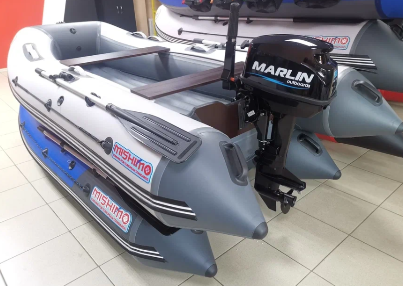 КОМПЛЕКТ ЛОДКА MISHIMO LITE 350 + МОТОР 9,8 Л.С. в Находке