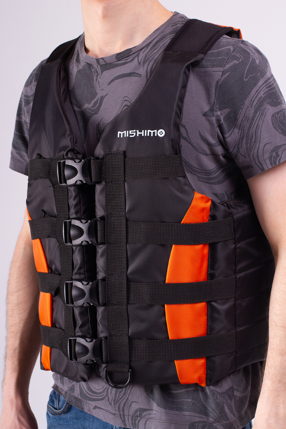 Жилет спасательный MISHIMO PRO Премиум качества Черно-оранжевый в Находке