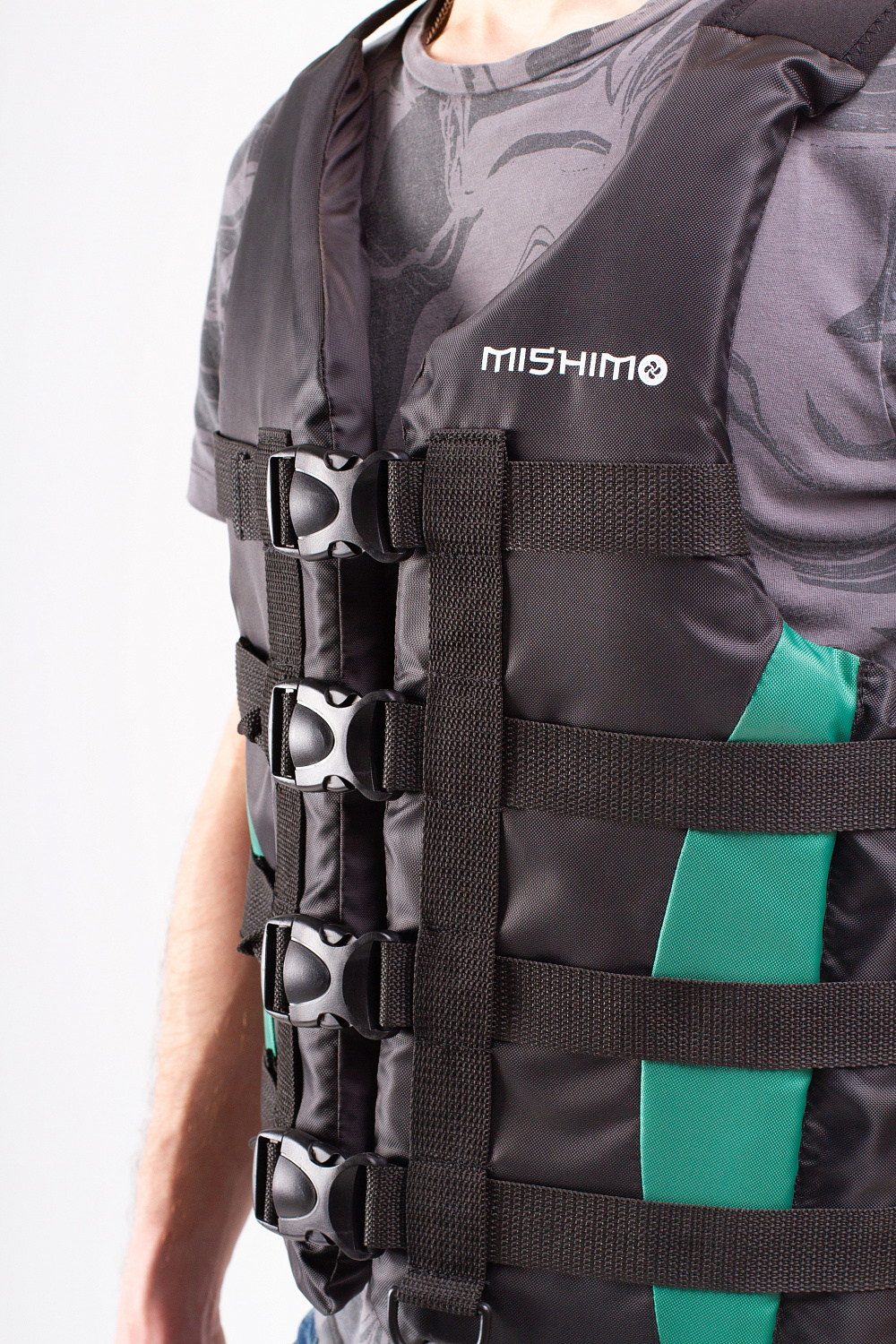 Жилет спасательный MISHIMO PRO Премиум качества Черно-зеленый в Находке