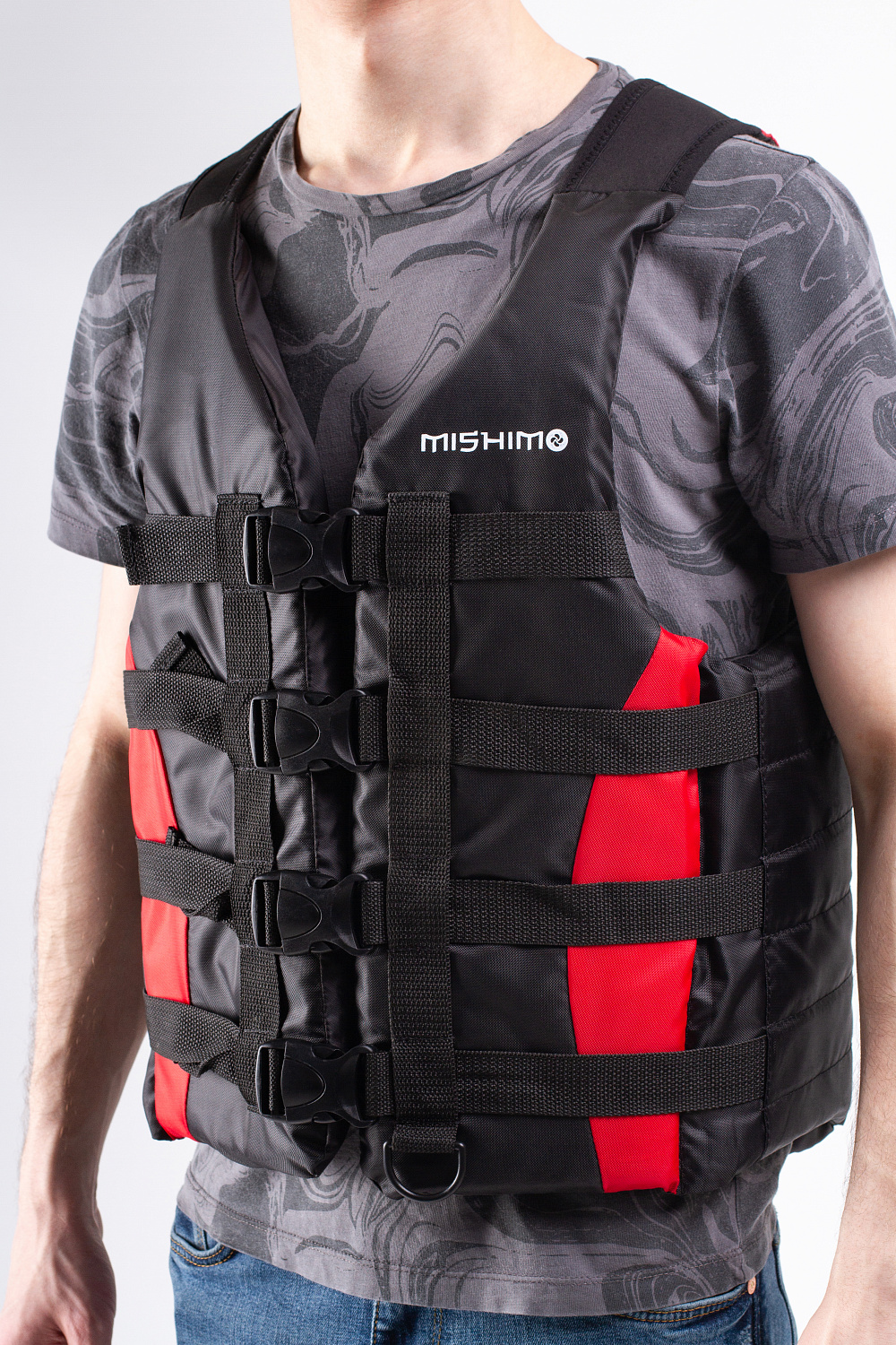 Жилет спасательный MISHIMO PRO Премиум качества Черно-красный в Находке
